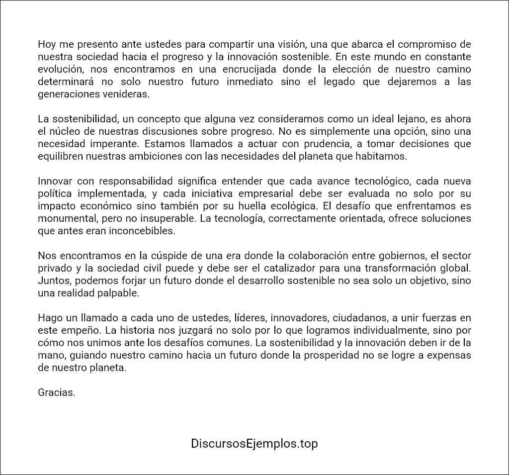 ejemplo de Discurso informativo 