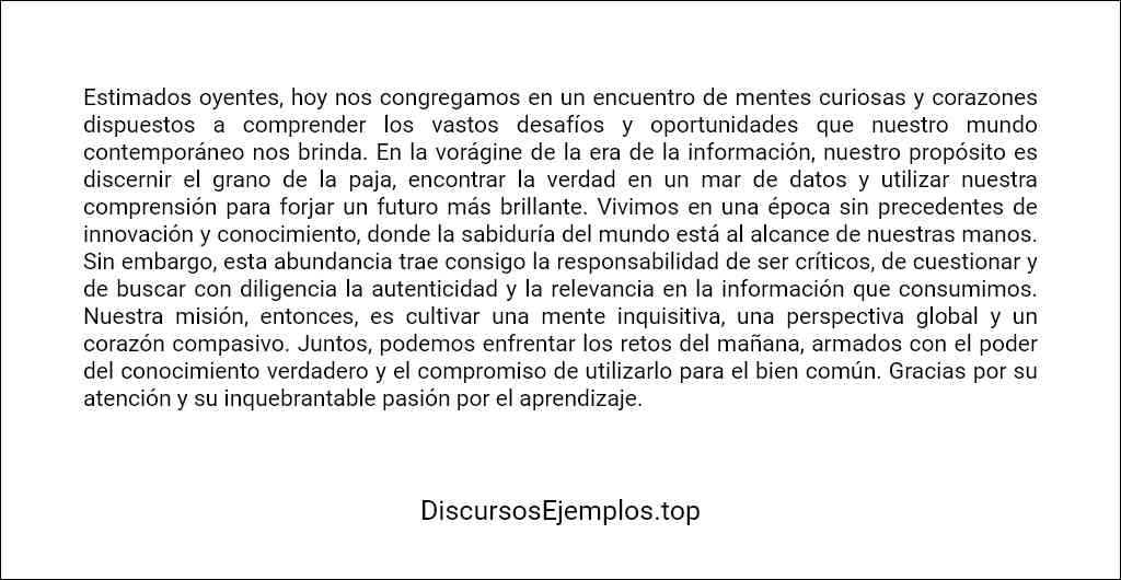 Discurso informativo ejemplo